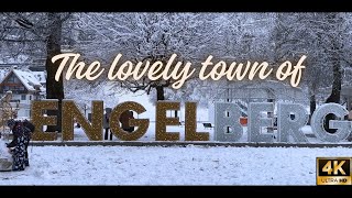 Snowy day in the beautiful village of Engelberg 4k UHD [upl. by Elem]