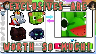 EXCLUSIVES ARE WORTH SO MUCH IN PET SIMULATOR 99 [upl. by Halil256]