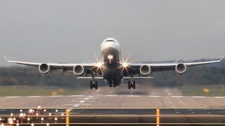 Lufthansa Airbus A340600  Departure with condensation effects [upl. by Daphne]