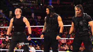 The Wyatt Family and The Shield come facetoface Raw Feb 17 2014 [upl. by Romo970]