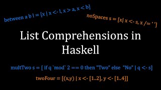 List Comprehensions in Haskell [upl. by Ecyal]