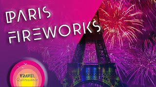 Eiffel Tower Fireworks in Paris Bastille Day Celebrations [upl. by Aikahs71]