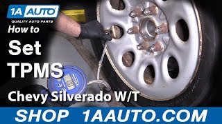 How to Set Tire Pressure Monitoring System 0713 Chevy Silverado [upl. by Ellynad]