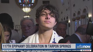 16yearold George Stamas on retrieving cross at Tarpon Spring Epiphany Celebration [upl. by Good276]