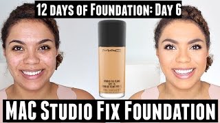 MAC Studio Fix Fluid Foundation Review Oily Skin  12 Days of Foundation Day 6 [upl. by Ardnajela]