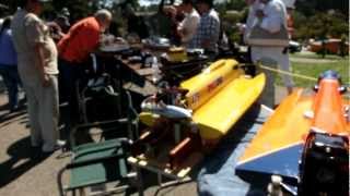 Large Remote Controlled Speed Boats  SF Golden Gate beautiful Spreckels lake 3 [upl. by Lennahs419]