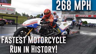 FASTEST motorcycle run in drag racing history made by Larry quotSpidermanquot McBride [upl. by Eelyram]