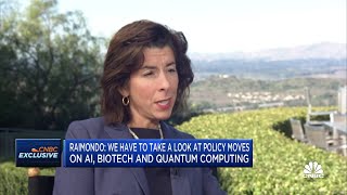 Sec Gina Raimondo Threat from China is large and growing cant let it access top tier AI chips [upl. by Darcie716]