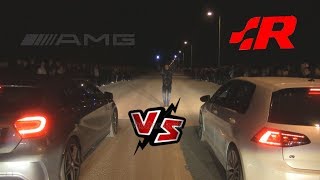 VW golf 7 R VS Mercedes A45 AMG Streetrace Striben [upl. by Lach]