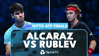 Carlos Alcaraz vs Andrey Rublev Entertaining Match Highlights  Nitto ATP Finals 2024 [upl. by Beck226]