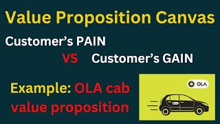 Value proposition canvas explained with OLA cab example  What is customer Paingain  Innovation [upl. by Auqkinahs]