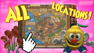 Wizard101 Karamelle LemonHeads amp Peanut Buttercups Zeke Training Point Quest ALL LOCATIONS [upl. by Senga]