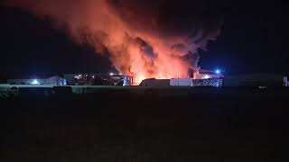 WATCH Crews battle large fire at Columbus Auto Shredding [upl. by Greabe]