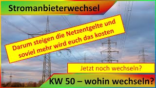 Stromanbieter und Stromtarif  Wohin wechseln  Wieviel steigen die Netzentgelte 2024  KW 50 [upl. by Tatman]