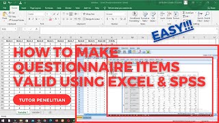 HOW TO MAKE QUESTIONNAIRE ITEMS VALID USING EXCEL amp SPSS [upl. by Ahsirak337]