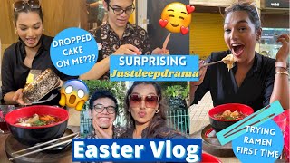 Surprising my YTber bestfriend  Trying Ramen  Easter Sunday Vlog 🥰  HustleWSar [upl. by Zenda]