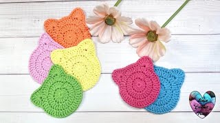 CADEAU PARFAIT EN  D1 HEURE CHATS SOUS VERRE TUTORIEL CROCHET crochet tutocrochet tuto cats [upl. by Kilar312]