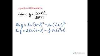 Logarithmic Differentiation Example [upl. by Nnyltiac]