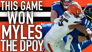 THIS GAME WON MYLES GARRETT THE DPOY  WEEK 7 REWATCH [upl. by Enilecram]