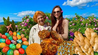 What I Eat with Baba Grandma in Bulgaria 🥐Authentic Village Cooking Traditional “Козунак”🥖 [upl. by Baudelaire]