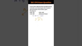 SSC CPO Exam Question ssccpo maths mathsshorttricks competitiveexams [upl. by Ramos]