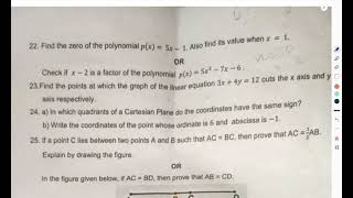 Class9 Maths Kendriya Vidyalaya Sangathan SEE 20222023 Final Exam Question Paper [upl. by Jessee]