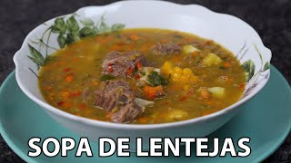 SOPA DE LENTEJAS  SOPA DE LENTEJAS CON CARNE  RECETAS PARA TODA OCASION [upl. by Fredela]