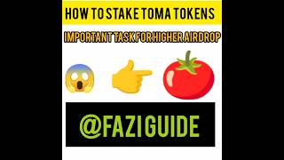 How to stake Toma tokens  How to stake tomatoes tokens  AZ simple process  Fazi Guide tomatoes [upl. by Foah]