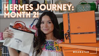 My Hermes Journey Month 2 UNBOXINGS swim rtw home [upl. by Annaujat]