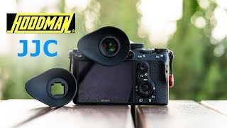 Hoodman Eyecup vs JJC for Sony a7iii a7riii a9  REVIEW [upl. by Nnylakcaj]