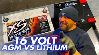 tech time with Big Chief comparing 16 volt agm xs battery vs 16 volt lithium full spectrum power [upl. by Fokos772]