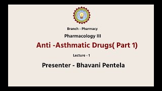 Pharmacology  III  Anti  Asthmatic Drugs Part1  AKTU Digital Education [upl. by Enailil]