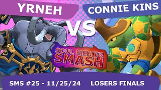 Soul Melter Smash 25 LOSERS FINALS  Smu5h  Yrneh Loxodont VS Gamer Latam  Connie Kins Kragg [upl. by Airdnola]