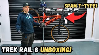 Trek Rail 8 Electric Mountain Bike Unboxing Our NEW Demo Bike [upl. by Lizzie]