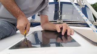 Replacing Polycarbonate windows on boat [upl. by Iney]