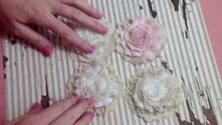 Simple Shabby Handmade Flower Tutorial [upl. by Shaylah795]