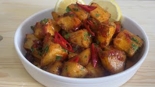 Harra Potatoes with Coriander and Garlic Lebanese style  Free fries with coriander and garlic [upl. by Jempty575]