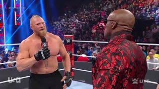 Brock Lesnar confronts Bobby Lashley on RAW for a rematch after Royal Rumble clash 310122 [upl. by Aihseyn]