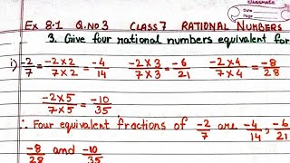 Q3 Ex 81 Rational Numbers Chapter 8 Class 7 Maths  NCERT New book New NCERT Class7 [upl. by Enitsua]