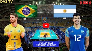 BRASIL X ARGENTINA AO VIVO LIGA DAS NAÃ‡Ã•ES DE VÃ”LEI MASCULINO [upl. by Norej]