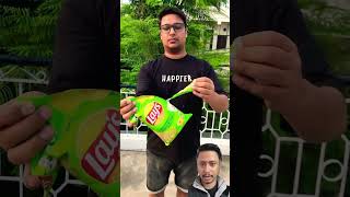 Which has more Lays chips 🤔 reaction [upl. by Nodnal254]