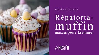 HÁZIKOSZT l Répatortamuffin mascarponés krémmel l ízHUSZÁR [upl. by Mcwherter]