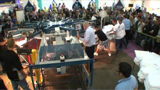 Tshirt screen printing record shattered by MampR Challenger III D J4 automatic screen printing press [upl. by Enoyrt]