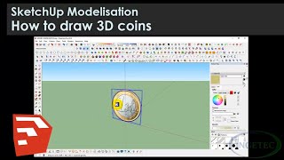 How to draw 3D coins with sketchUp [upl. by Ltihcox]