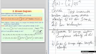 İstatistik 2  Hafta 11  Olasılık Dağılımları Probability Distributions [upl. by Ojimmas]