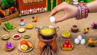 Miniature Egg Bonda🐓Egg Pakoda Recipe🍙Indian Anda Recipe🐓🍙How To Make Egg Bajji💯Tiny Foodkey [upl. by Candi]