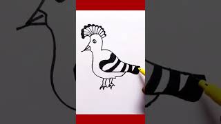 hudhud bird Drawing  how to draw hoopoe [upl. by Mozelle]