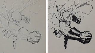 how to draw saitama one punch man anime 🔥 [upl. by Gnivre464]