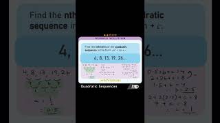 Finding the NTH TERM of a QUADRATIC SEQUENCE maths math mathematics mathsrevision mathsshorts [upl. by Malvia484]