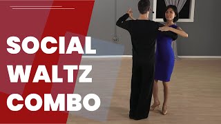 Social Waltz Basic Combo 3 Basic Moves Combined [upl. by Ecilegna]